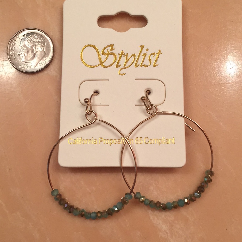NWT beaded hoop earrings